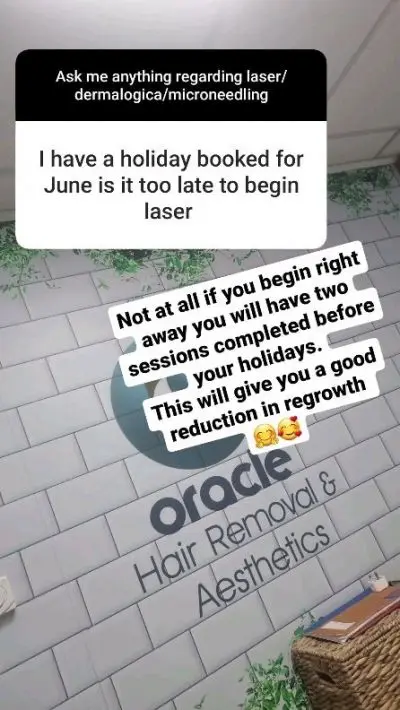 Instagram post from @oraclehairremoval